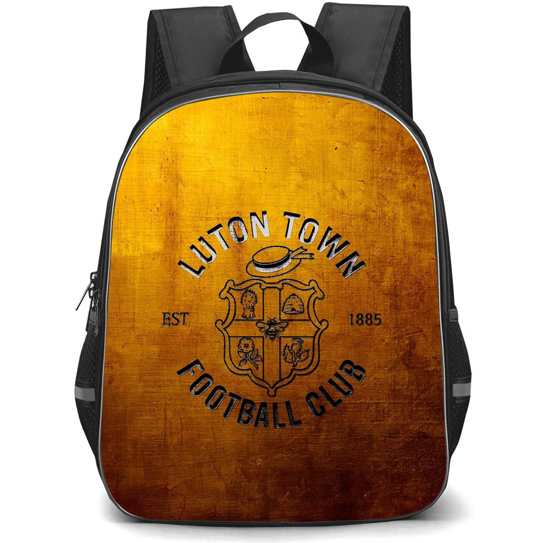 Luton Town F.C. School Backpack StudentPack - Luton Town F.C. Vintage Logo On Wooden Background