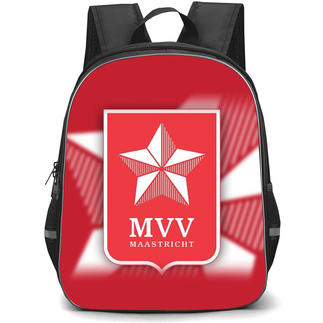 MVV Maastricht Backpack School Bag StudentPack - Logo Overlay In Red Background Football Club