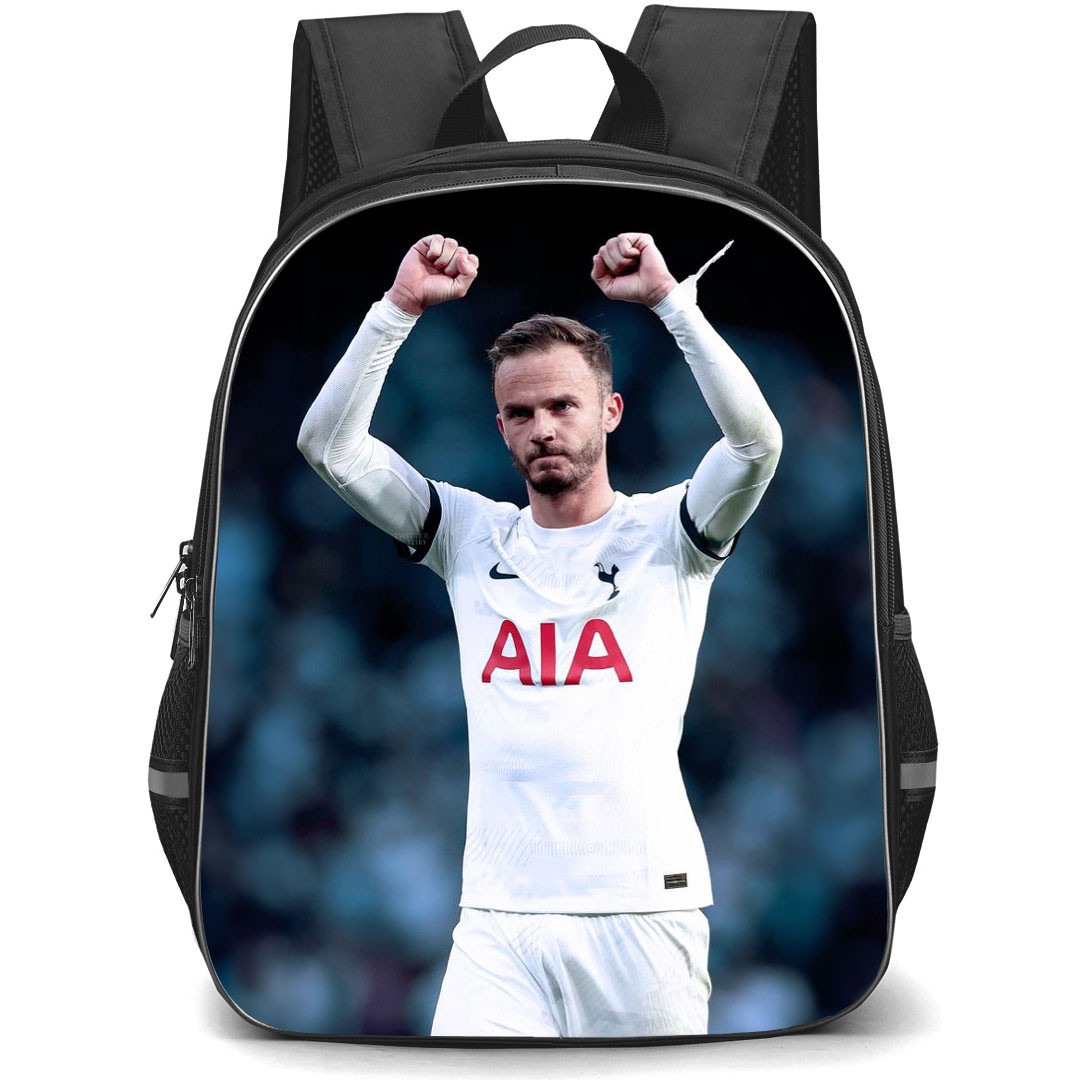 James Maddison Backpack StudentPack - James Maddison Tottenham Hotspur F.C Raising Two Hand Poster