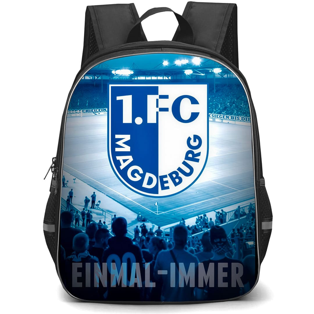 1. FC Magdeburg Backpack School Bag StudentPack - Logo In Blue Stadium Poster Football Club