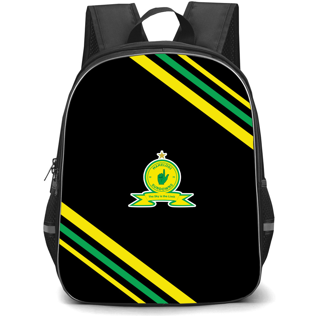 Mamelodi Sundowns Football Club Backpack School Bag StudentPack - Mamelodi Sundowns Football Club Large Logo With Stripe
