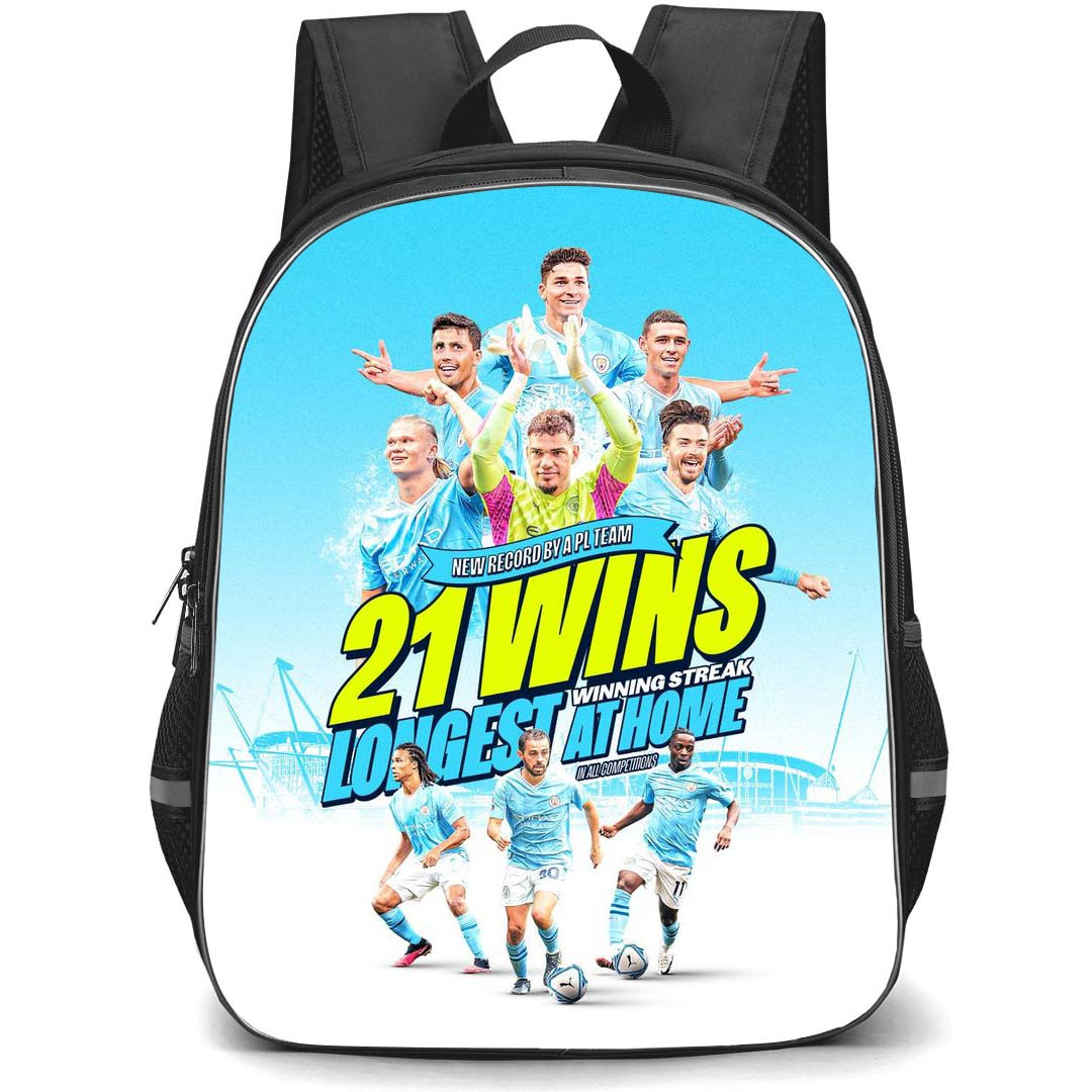 Manchester City F.C. School Backpack StudentPack - Manchester City F.C. 21 Wins New Records Poster