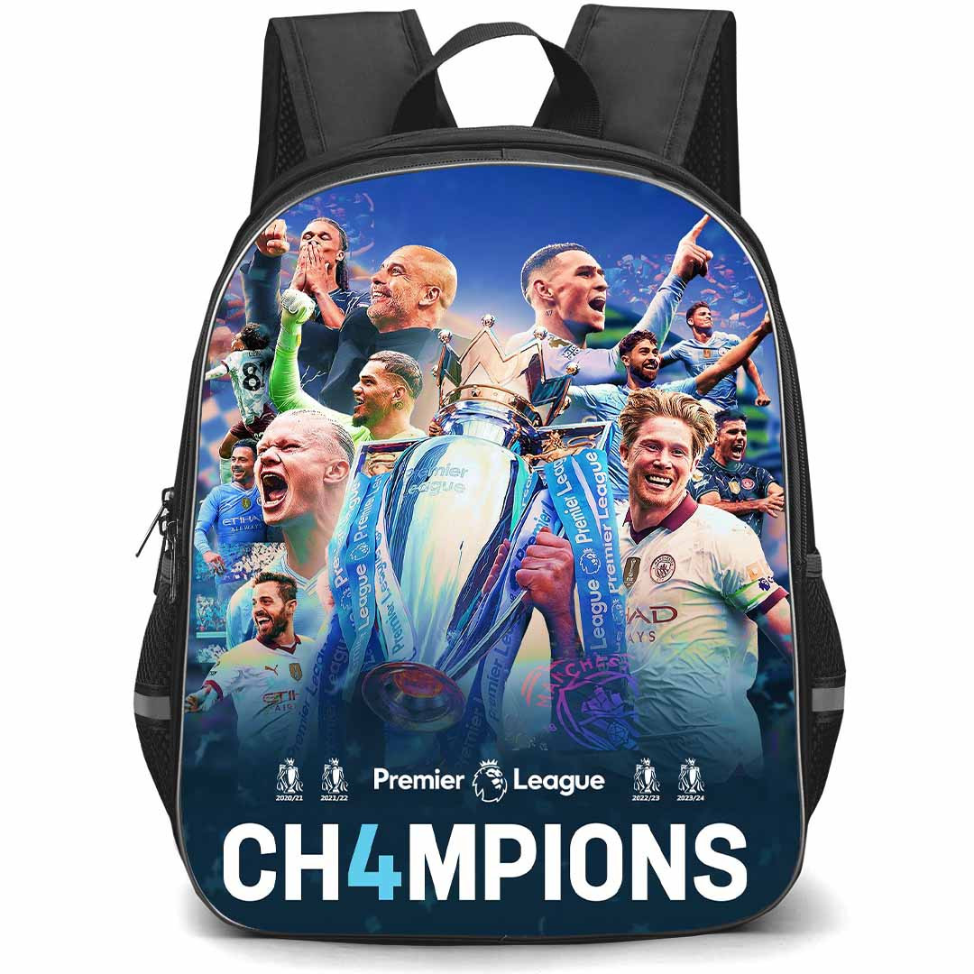 Manchester City F.C. School Backpack StudentPack - Manchester City 4th Premier League Champions Poster