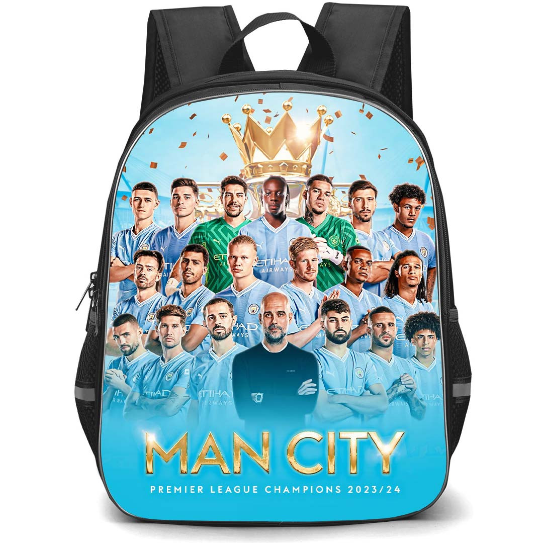 Manchester City F.C. School Backpack StudentPack - Manchester City Premier League Champion 2023-24 Sky Sports Poster