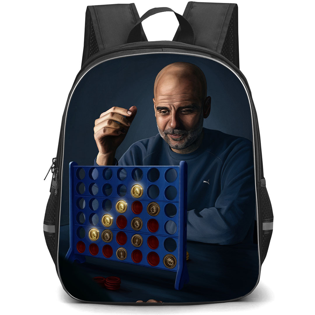 Manchester City F.C. Pep Guardiola School Backpack StudentPack - Pep Guardiola Four In A Row Othello Poster