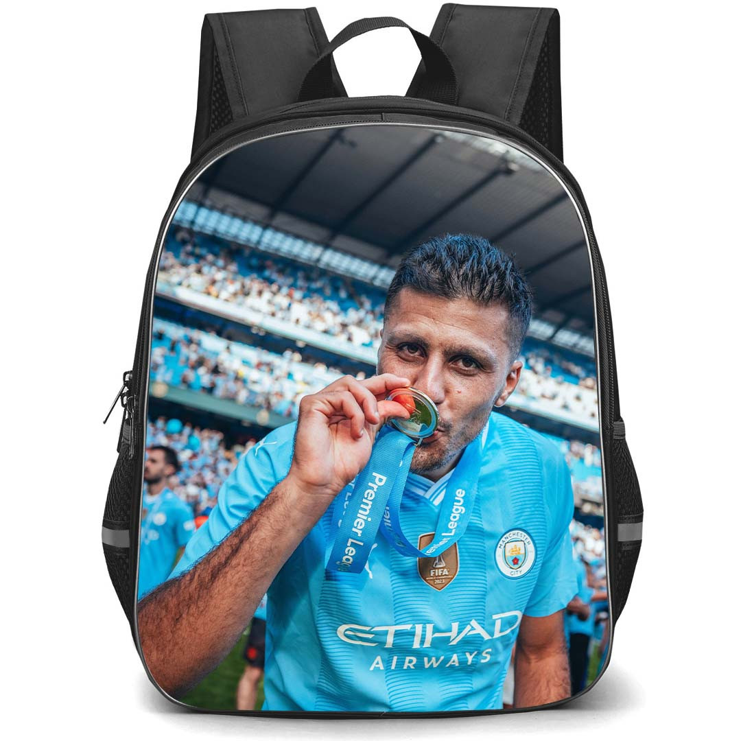 Manchester City F.C. Rodri School Backpack StudentPack - Rodri Kissing His Medal Poster