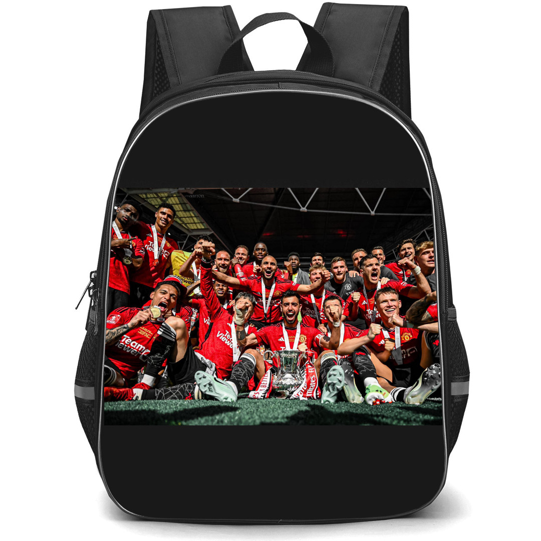 Manchester United F.C. School Backpack StudentPack - Man United 2024 FA Champions Group Picture