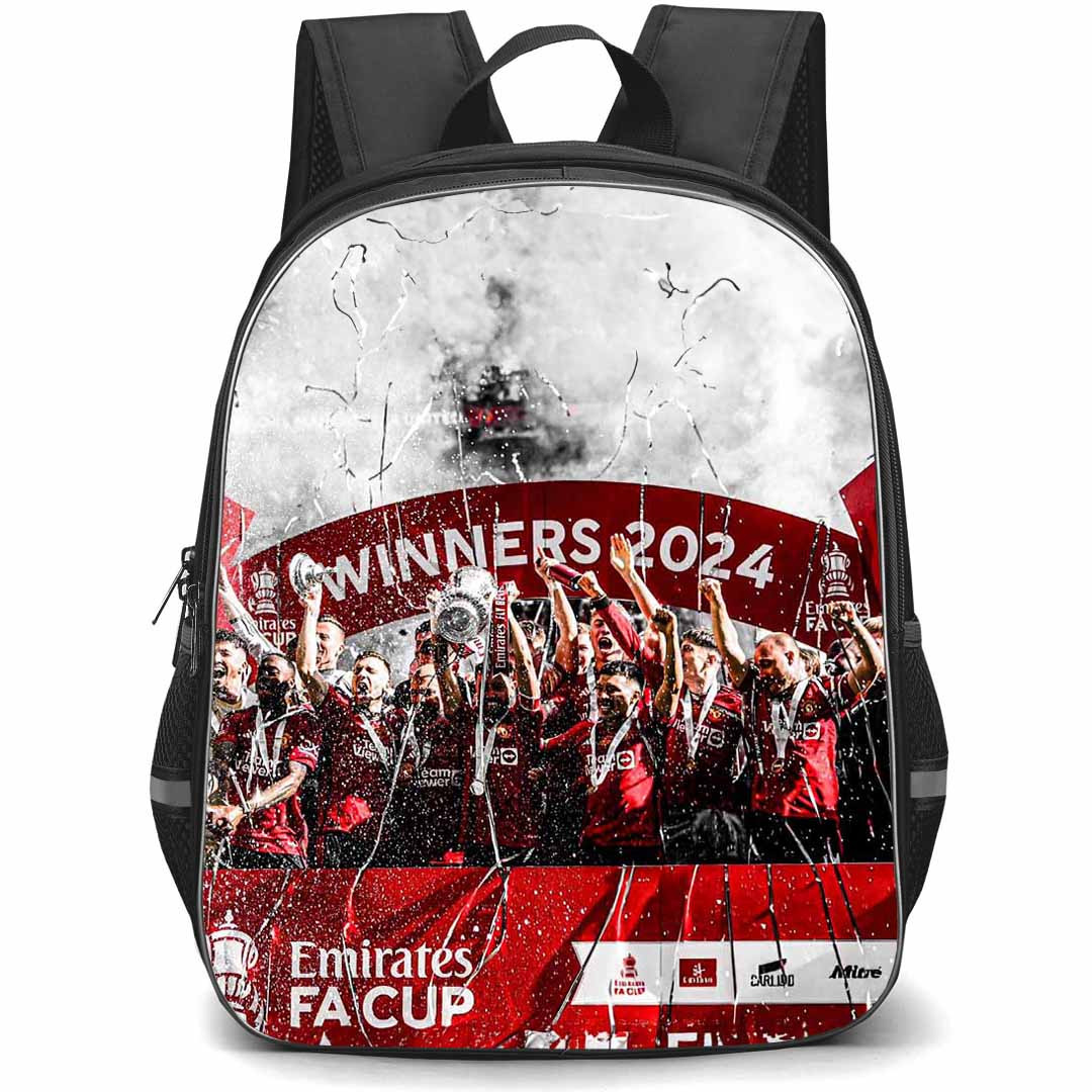 Manchester United F.C. School Backpack StudentPack - Man United FA Cup Final Winning Celebration Picture
