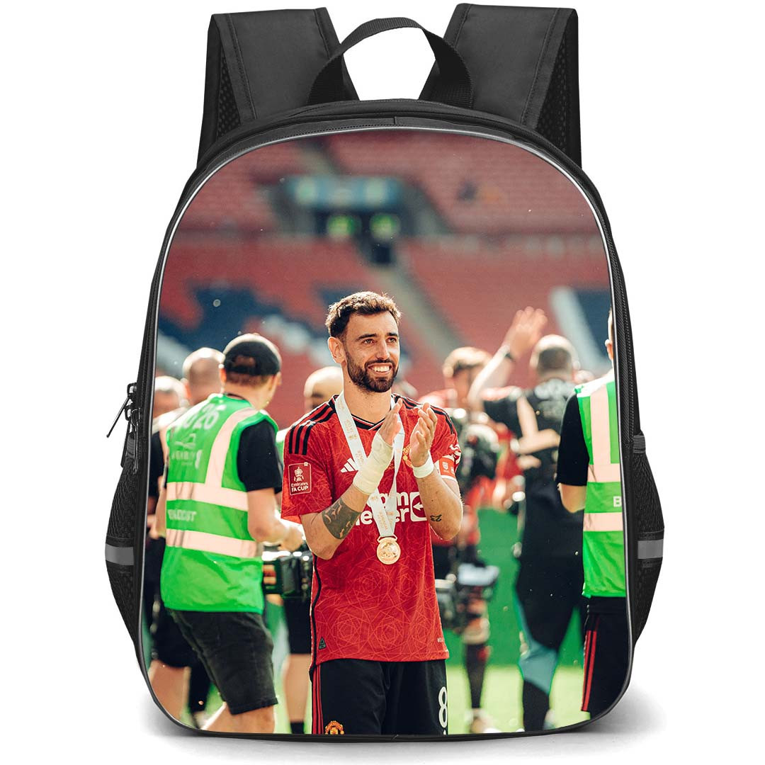 Manchester United F.C. Bruno Fernandes School Backpack StudentPack - Man United Bruno Fernandes Clapping Picture