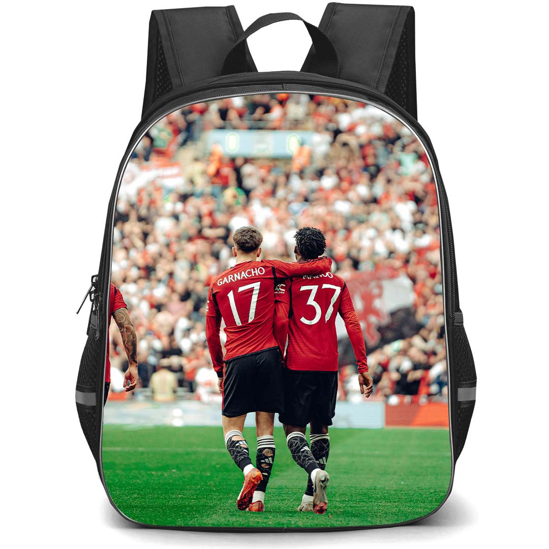Manchester United F.C. School Backpack StudentPack - Man United Garnacho And Kobbie Back Poster