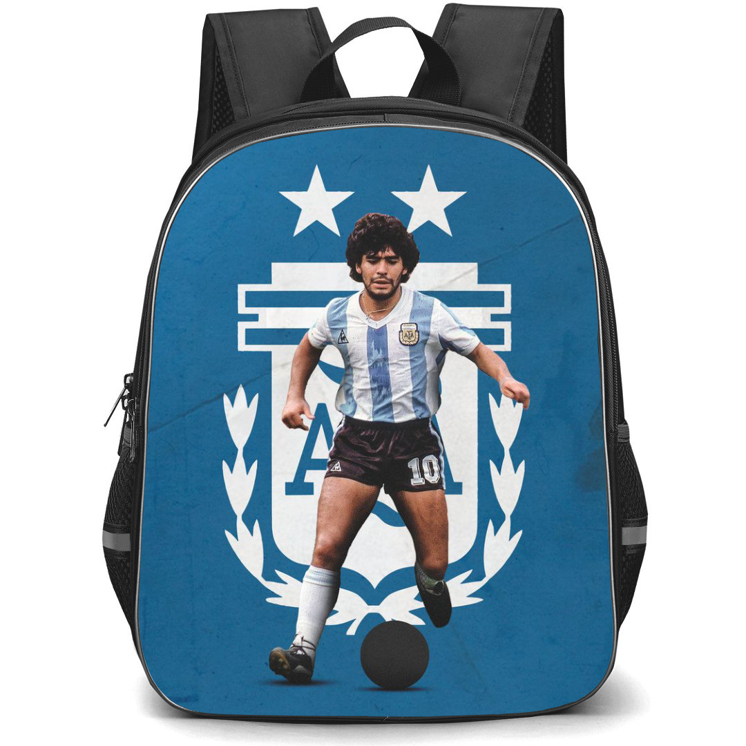 Diego Maradona Backpack StudentPack - Diego Maradona Argentina National Team Blue Background