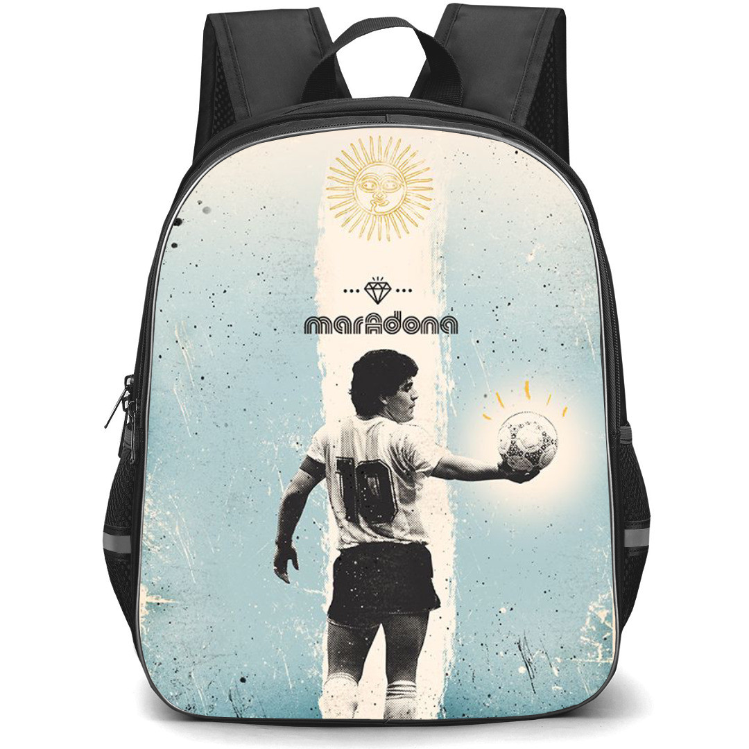 Diego Maradona Backpack StudentPack - Diego Maradona Holding Football Vintage Art