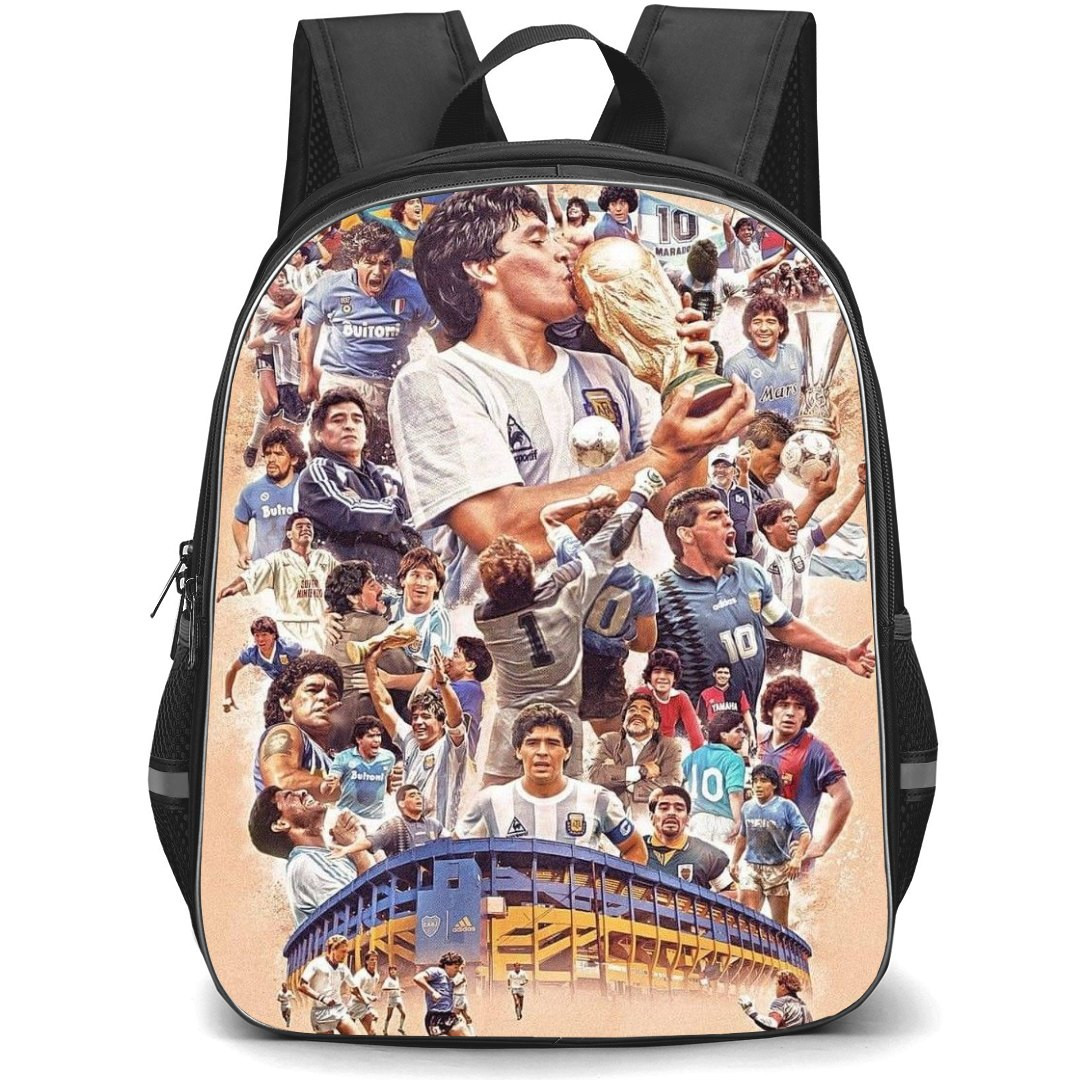 Diego Maradona Backpack StudentPack - Diego Maradona Vintage Pictures Collage