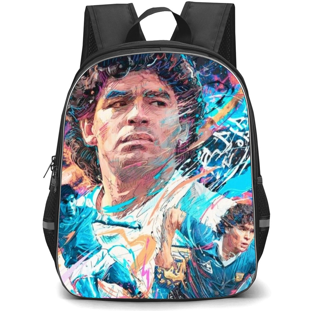 Diego Maradona Backpack StudentPack - Diego Maradona Watercolor Painting Collage Art