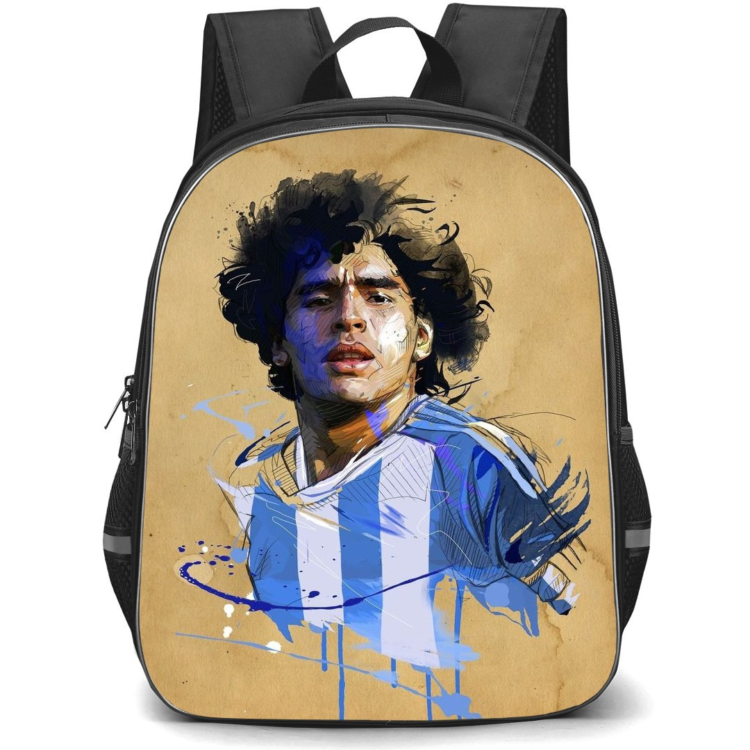Diego Maradona Backpack StudentPack - Diego Maradona Young Portrait WaterColor Art