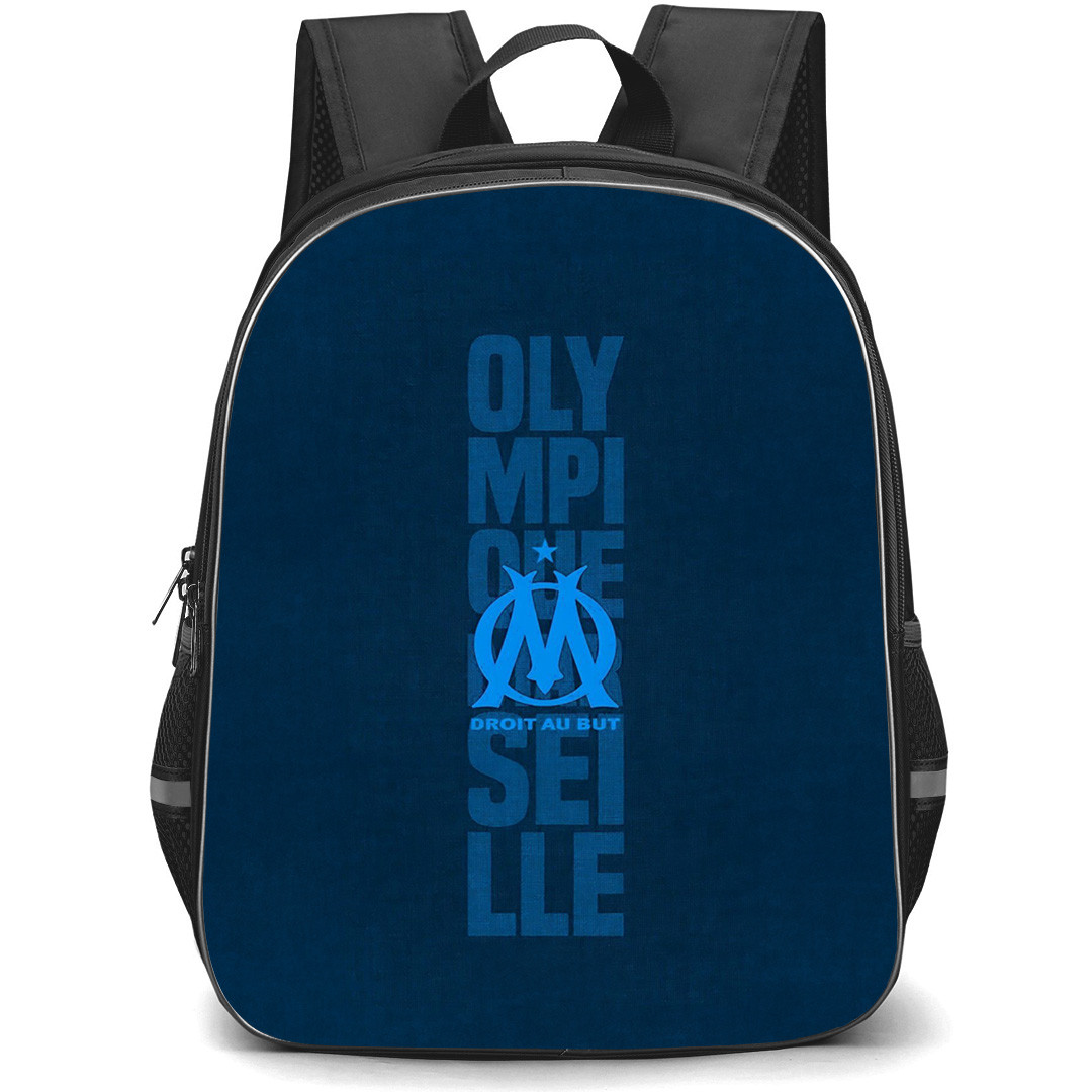 Olympique de Marseille Backpack StudentPack - Droit Au But Logo Blue Background