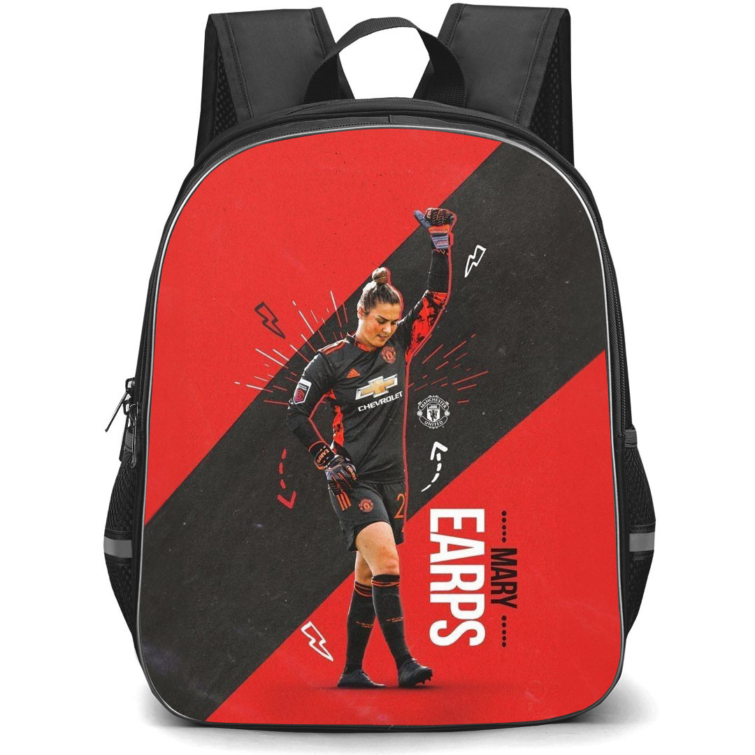Mary Earps Backpack StudentPack - Mary Earps Manchester United F.C. Celebration On Black Red Background