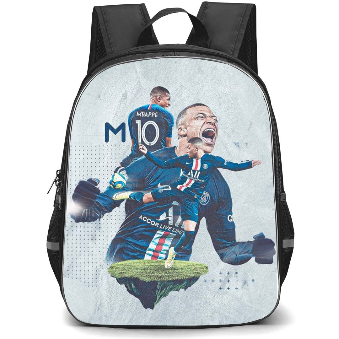 Kylian Mbappe Backpack StudentPack - Kylian Mbappe Paris Saint-Germain Celebration Poster On Gray Background