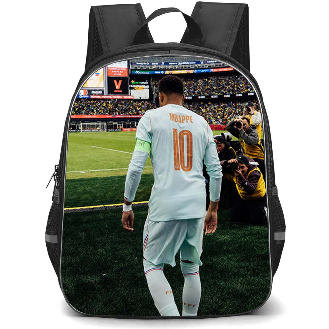 Kylian Mbappe Backpack School Bag StudentPack - Kylian Mbappe Jersey Number 10 France National Team Matchday Entrance Poster