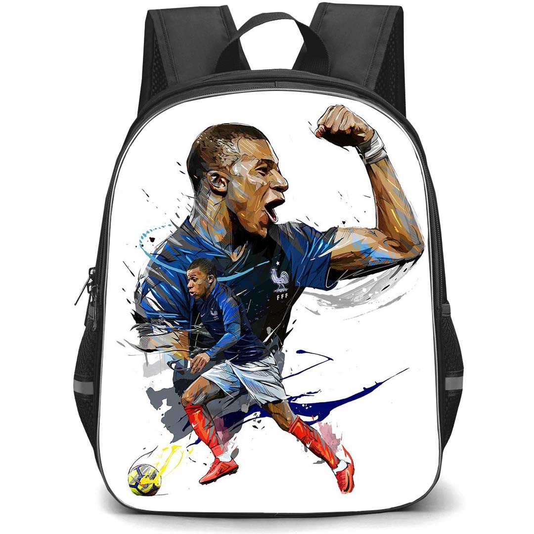 Kylian Mbappe School Backpack StudentPack - Kylian Mbappe Oil Painting Art On White Background