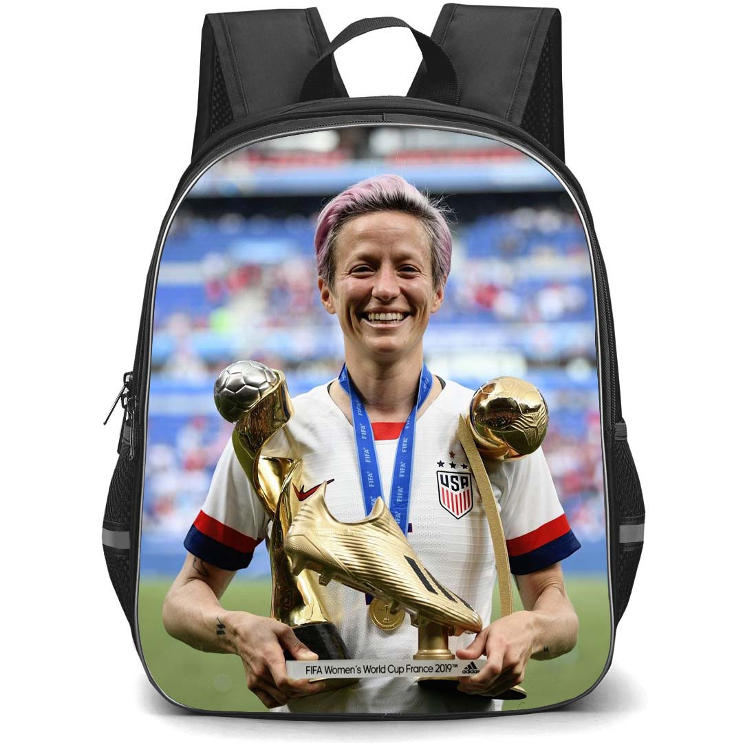 Megan Rapinoe Backpack StudentPack - Megan Rapinoe United States Women's National Football Holding Golden Boot World Cup 2019