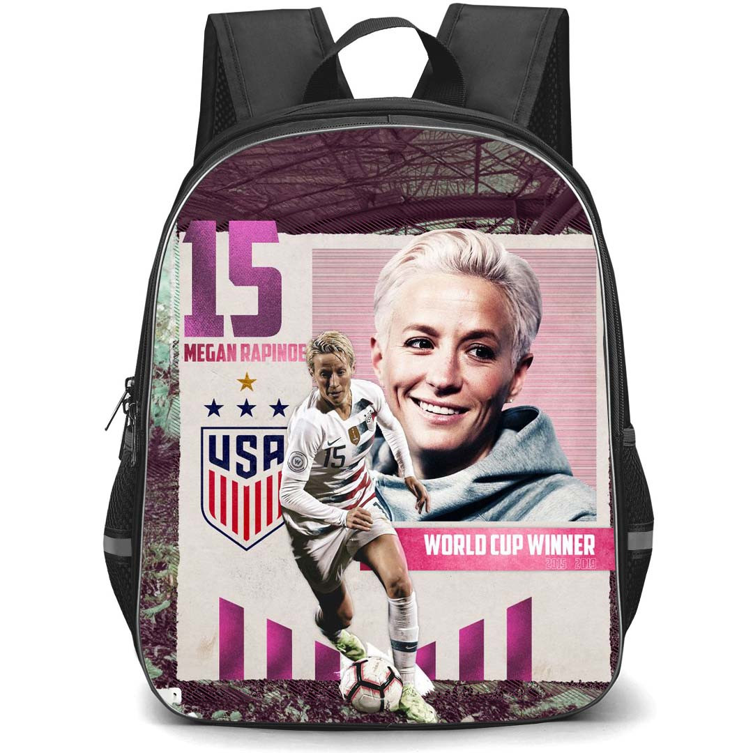 Megan Rapinoe Backpack StudentPack - Megan Rapinoe 15 United States Women's National Football Smiling Portrait On Word Cup Winner Poster