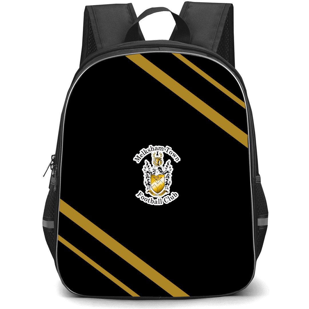 Melksham Town Football Club Backpack School Bag StudentPack - Melksham Town Football Club Large Logo With Stripe