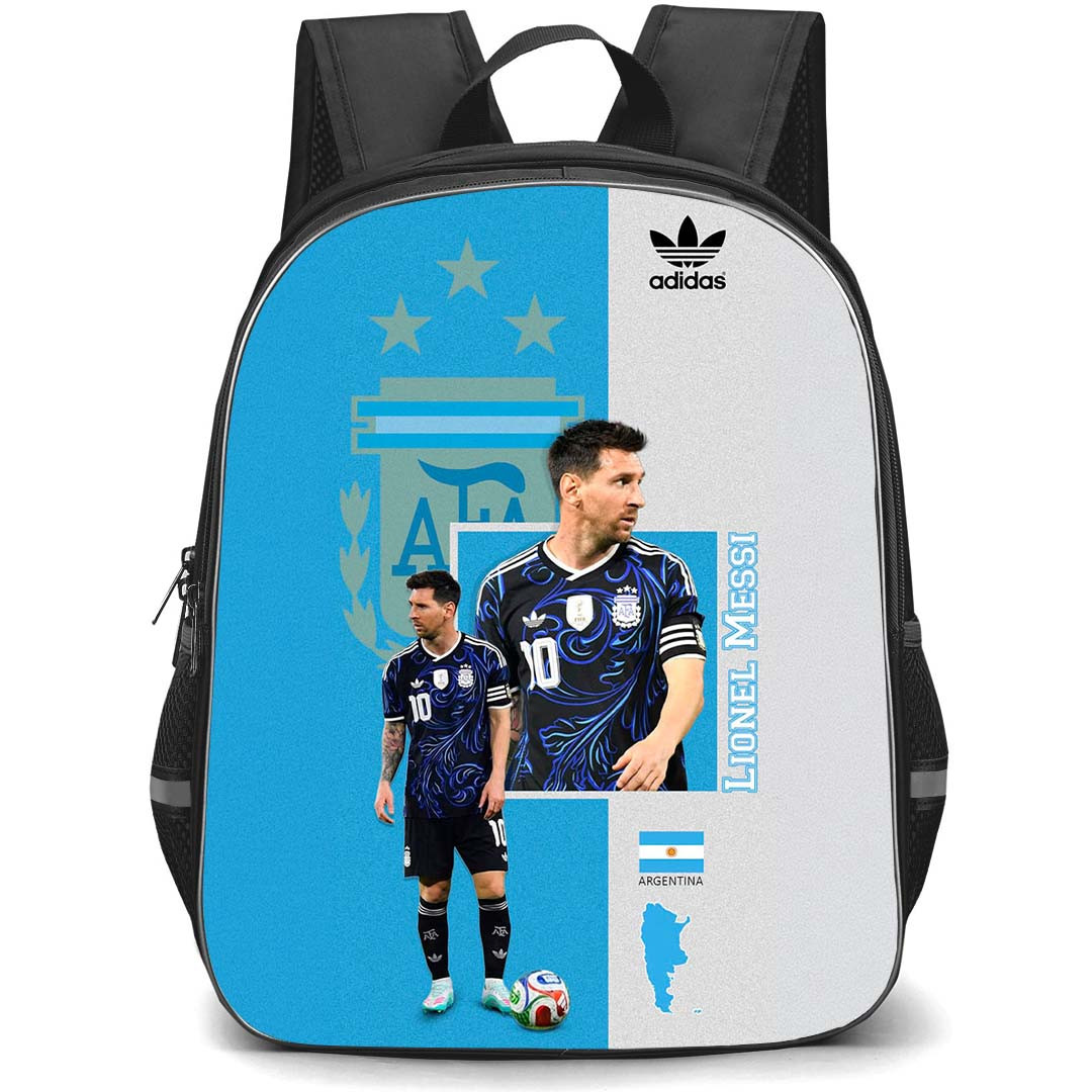 Lionel Messi Backpack School Bag StudentPack - Lionel Messi Jersey Number 10 Argentina National Team Aesthetic Sports Poster