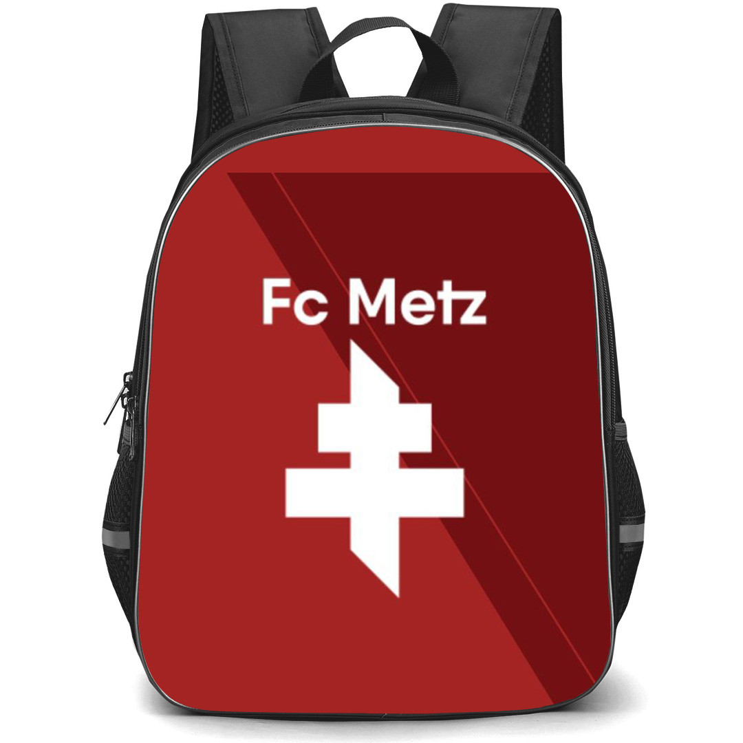 FC Metz Backpack School Bag StudentPack - Large Logo In Red Background Football Club