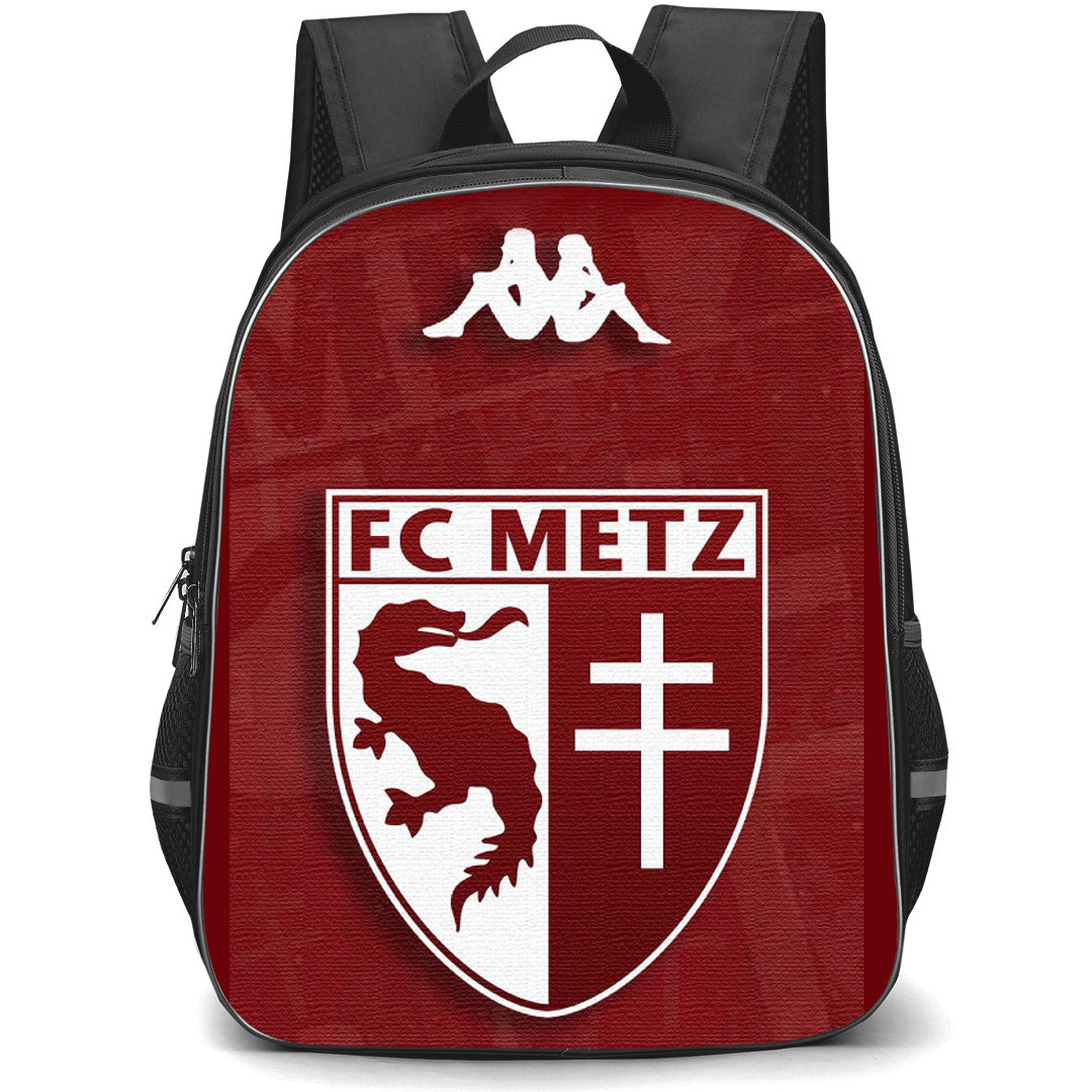 FC Metz Backpack School Bag StudentPack - Logo Embroid Leather Football Club