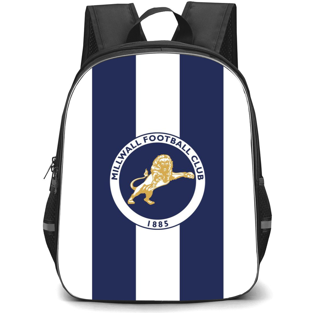 Millwall F.C. Backpack StudentPack - Millwall F.C. Logo On Blue White Stripe Background