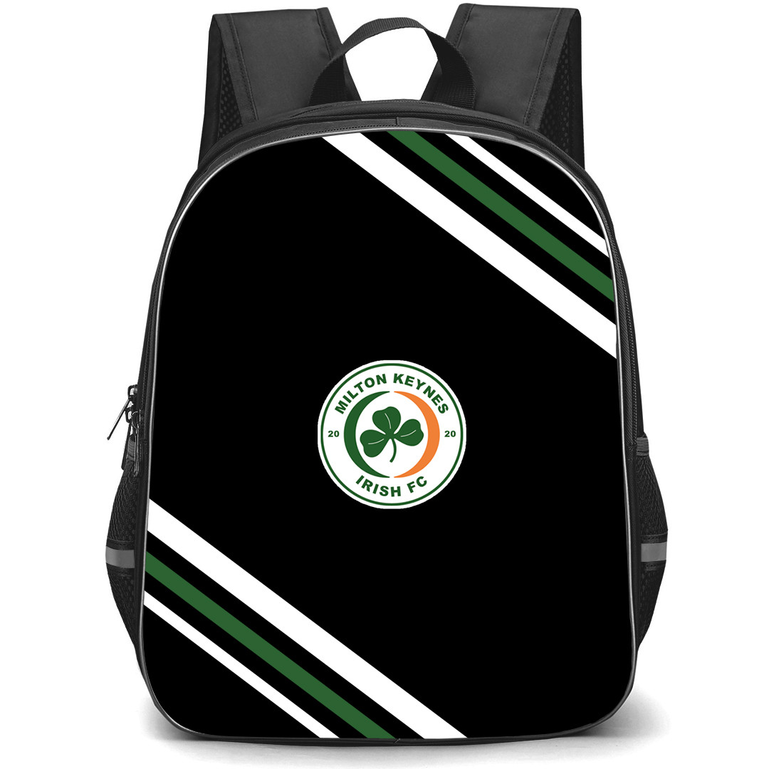 Milton Keynes Irish Football Club Backpack School Bag StudentPack - Milton Keynes Irish Football Club Large Logo With Stripe