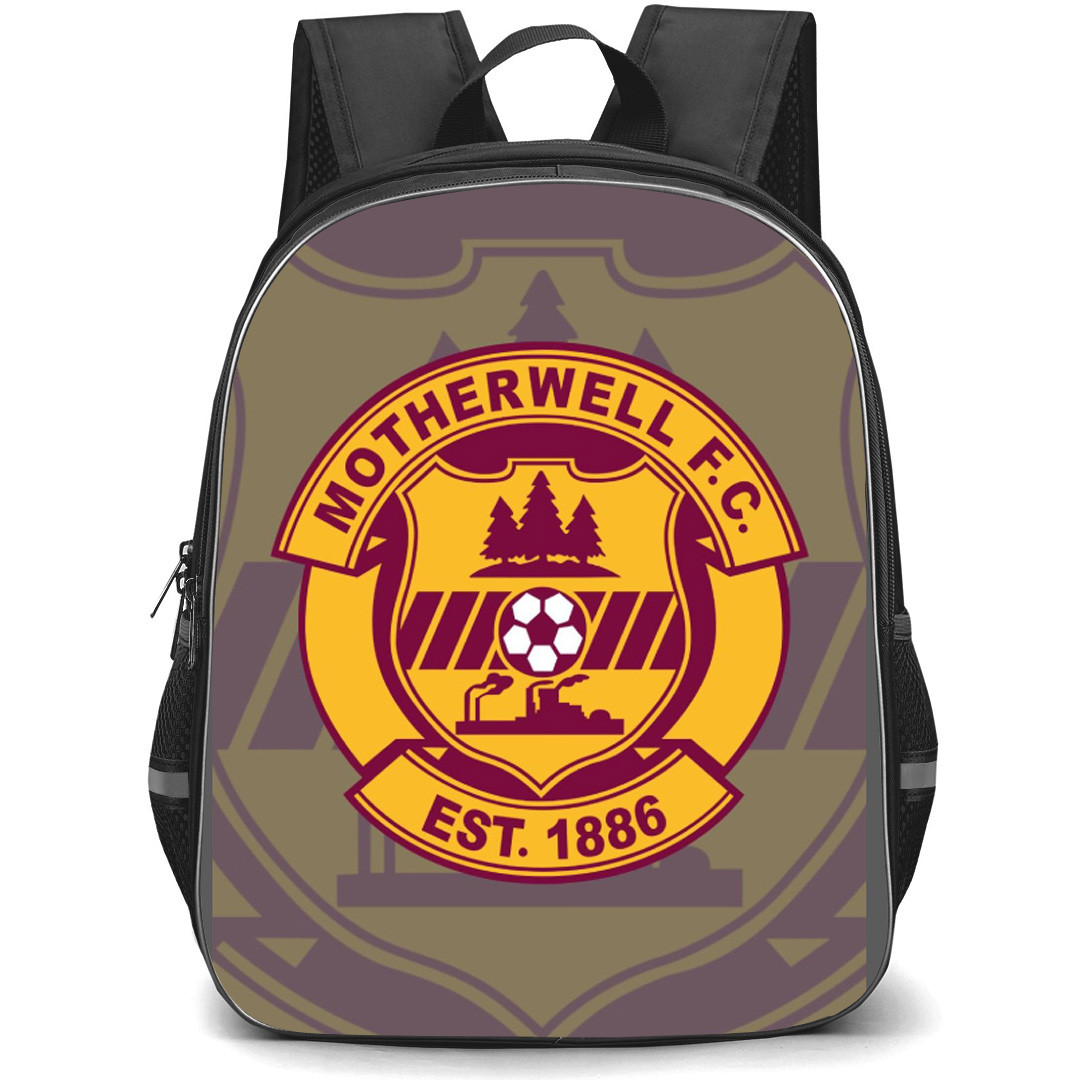 Motherwell Backpack School Bag StudentPack - Logo Overlay In Gray Background Football Club