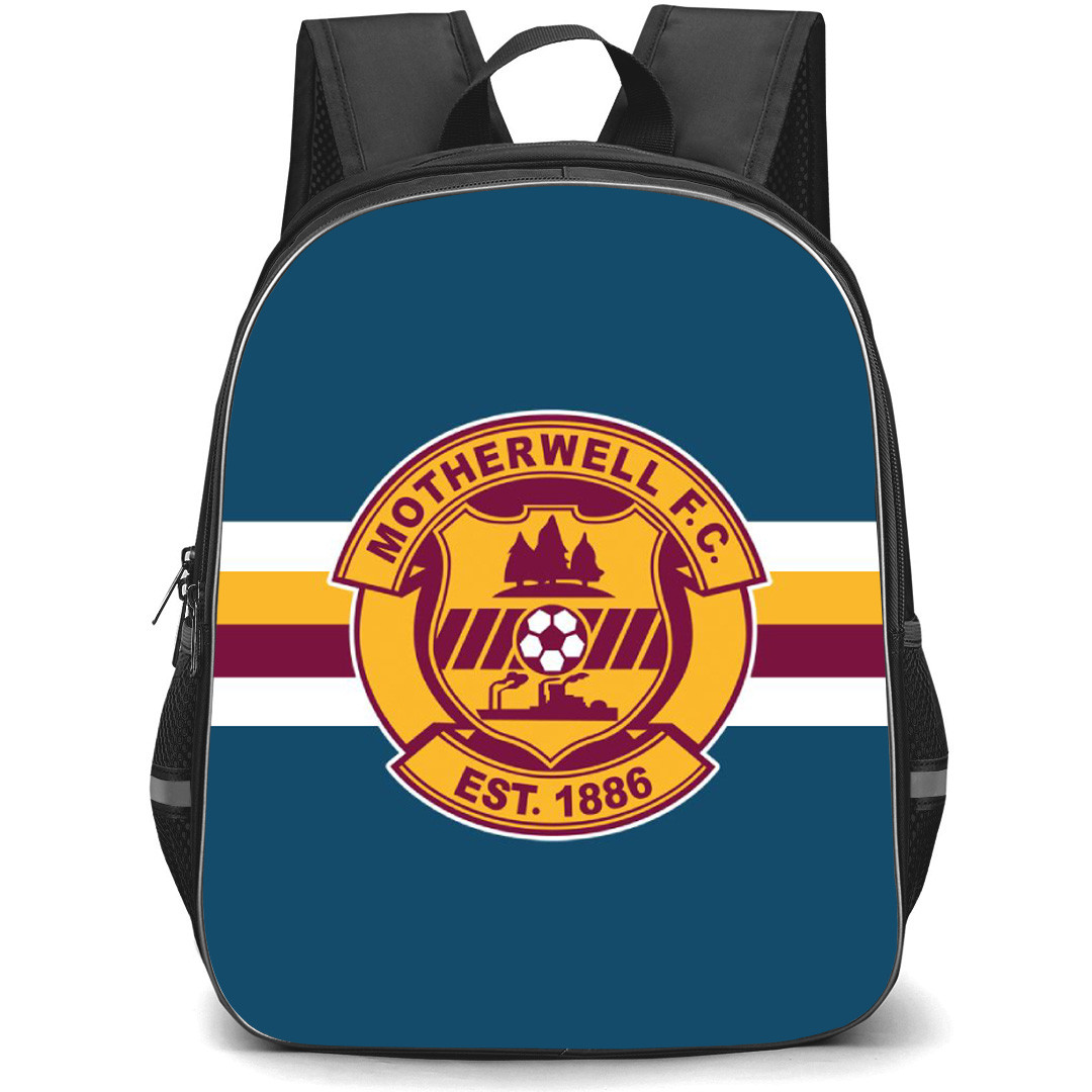 Motherwell Backpack School Bag StudentPack - Logo In Red And Yellow Blue Background Football Club