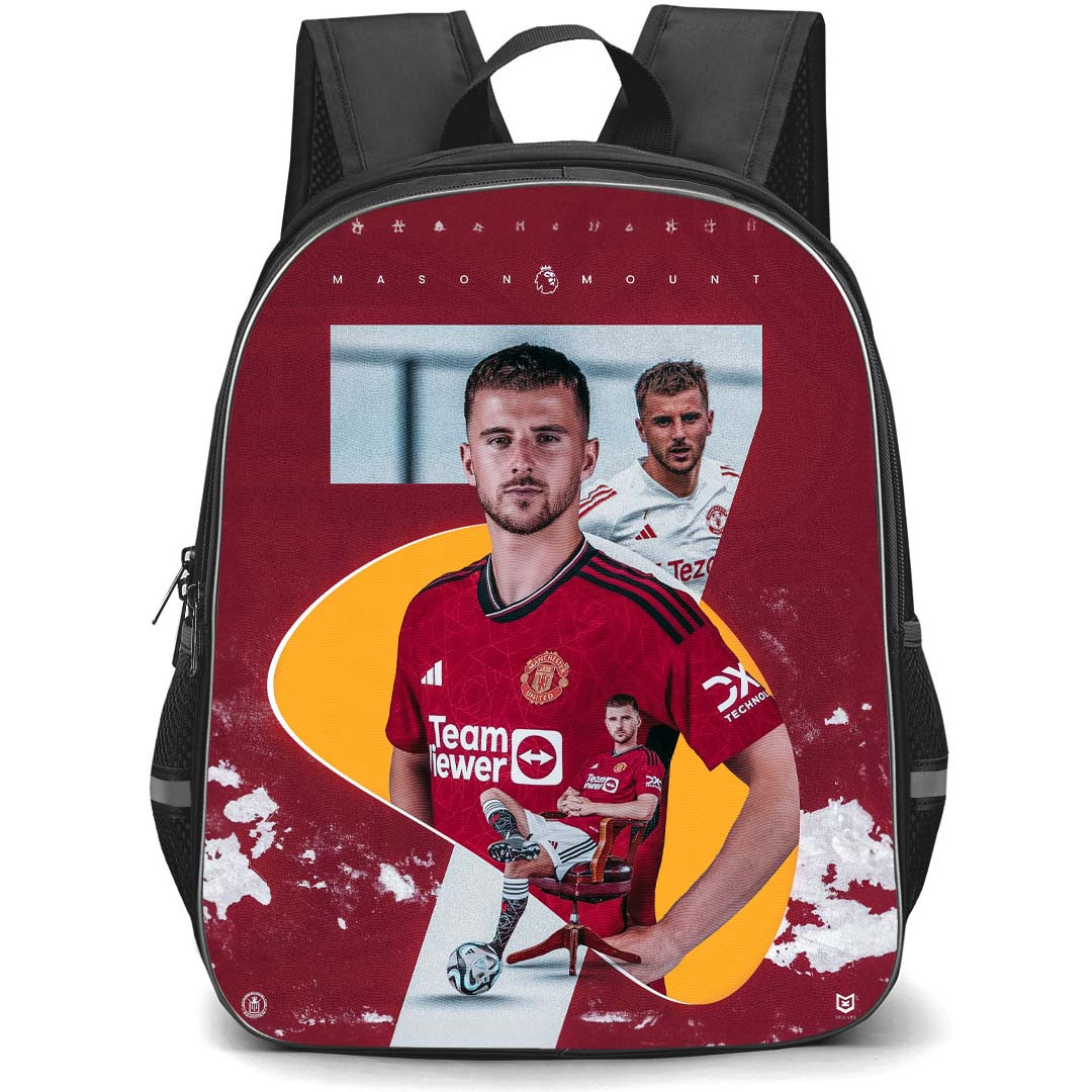 Mason Mount Backpack StudentPack - Mason Mount 7 Manchester United Portrait Red Poster Art