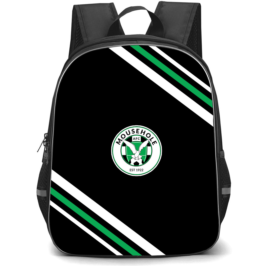 Mousehole Association Football Club Backpack School Bag StudentPack - Mousehole Association Football Club Large Logo With Stripe