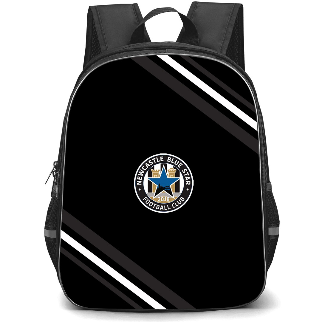 Newcastle Blue Star Football Club Backpack School Bag StudentPack - Newcastle Blue Star Football Club Large Logo With Stripe