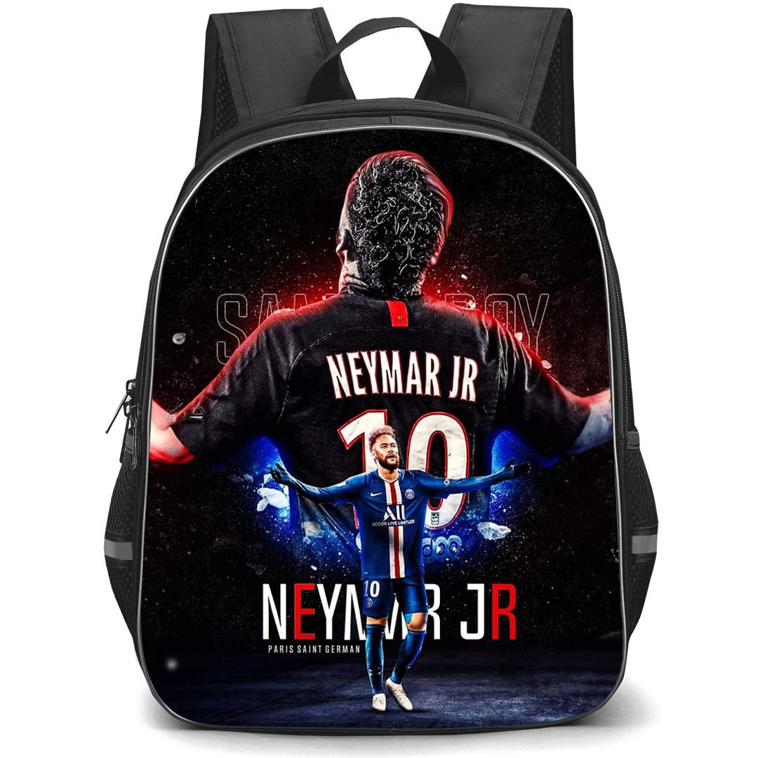 Neymar Jr Backpack StudentPack - Neymar Jr 10 Paris Saint-Germain Black Poster Art