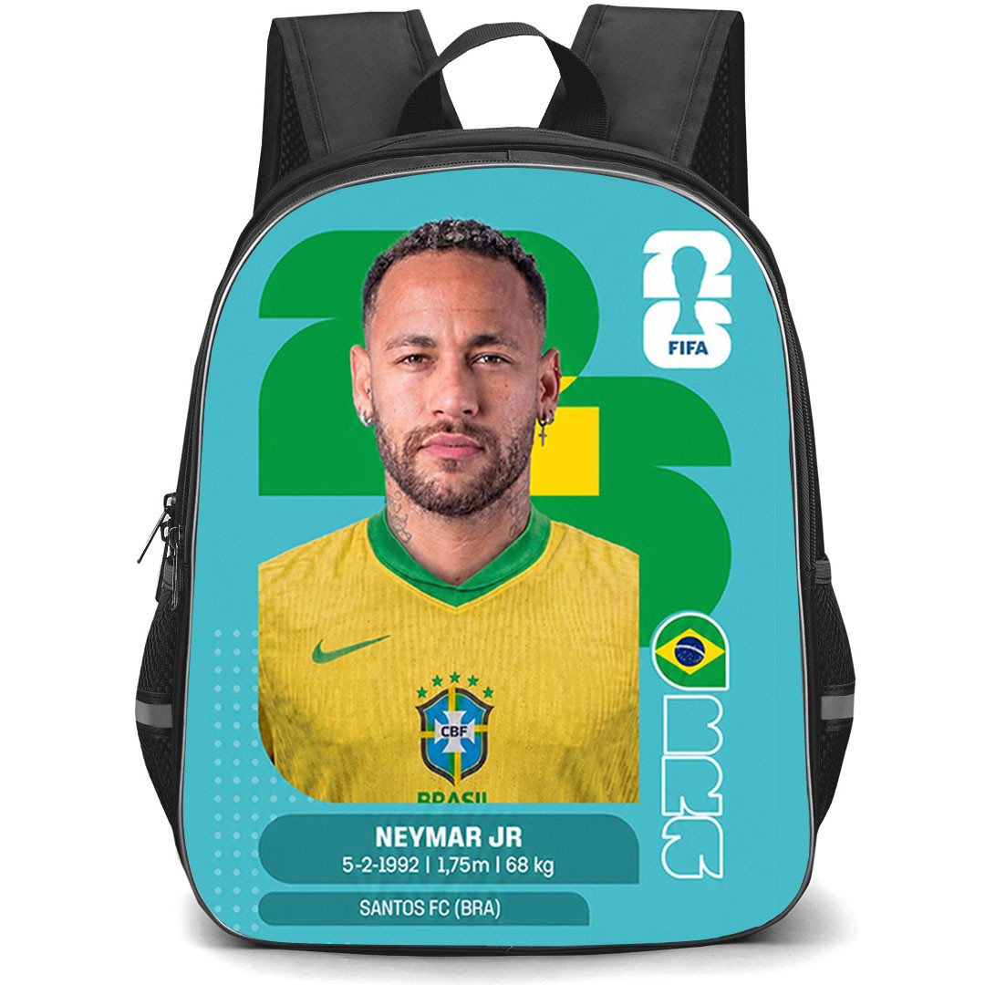 Neymar Jr Backpack School Bag StudentPack - Neymar Jr Brazil National Team FIFA Media Day Portrait Poster