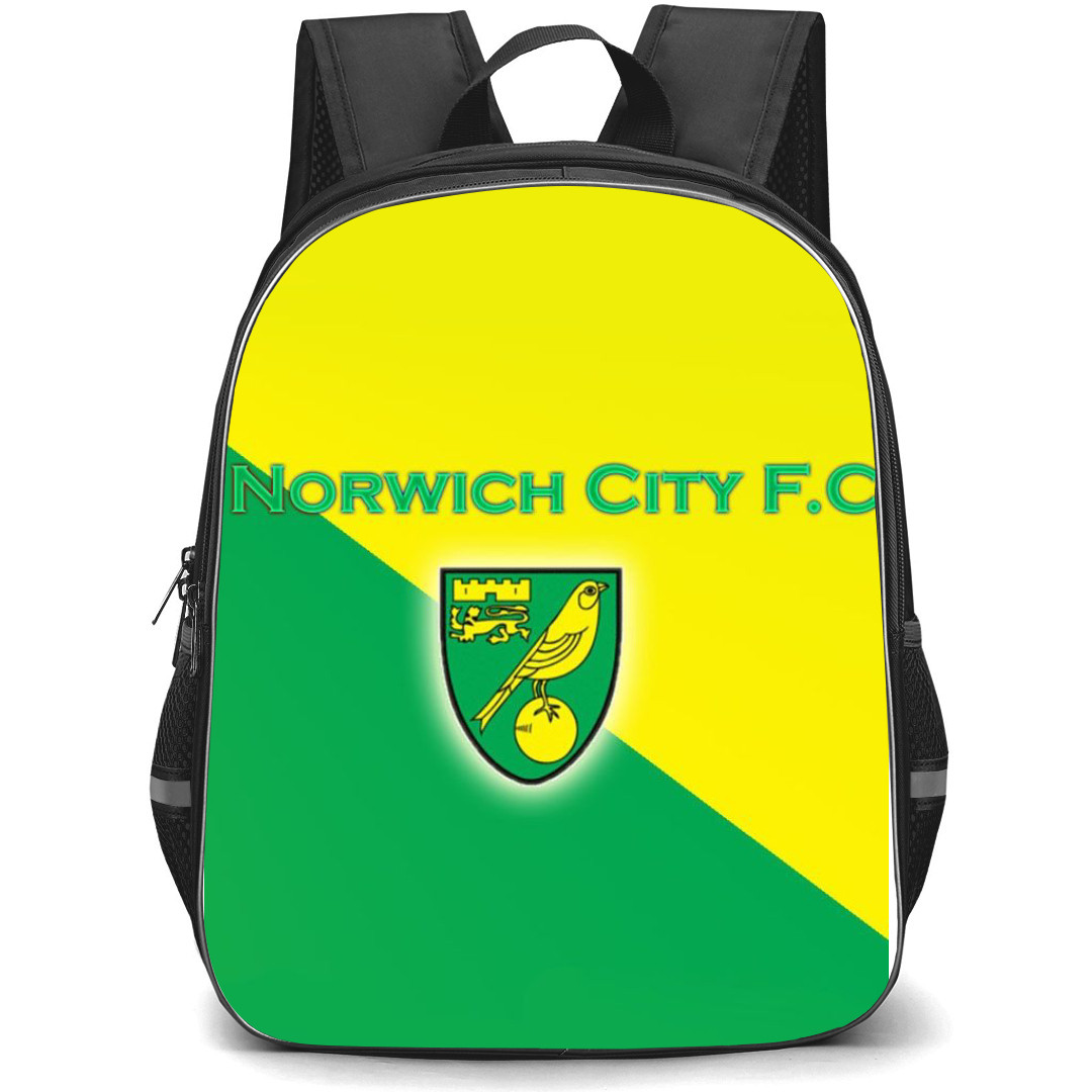 Norwich City F.C. Backpack StudentPack - Norwich City F.C. Logo On Green Yellow Background