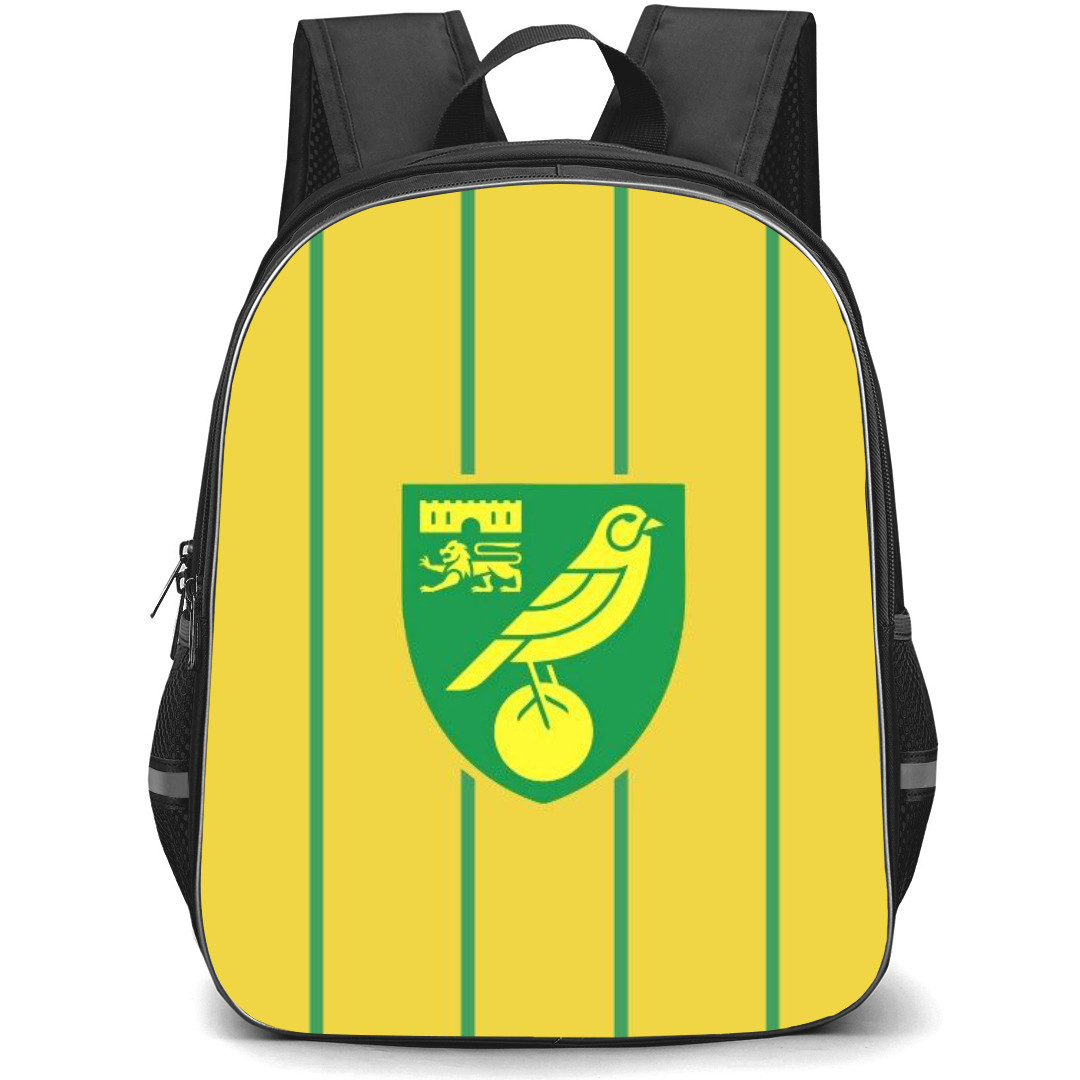 Norwich City F.C. Backpack StudentPack - Norwich City F.C. Logo On Green Stripe Yellow Background