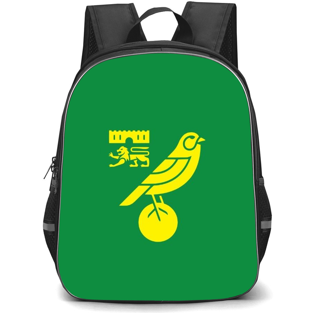 Norwich City F.C. Backpack StudentPack - Norwich City F.C. Yellow Minimalist Logo On Green Background