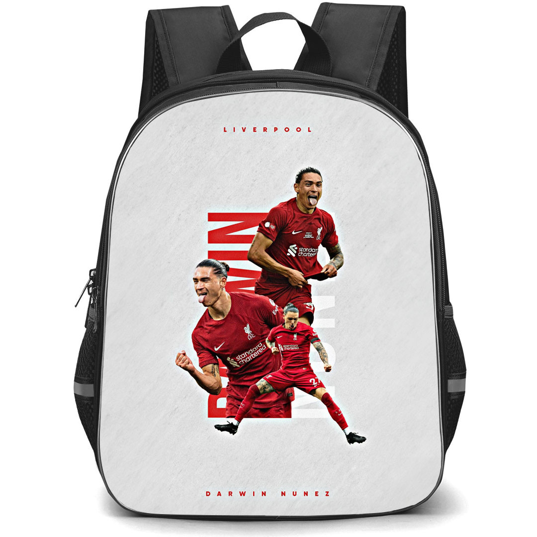 Darwin Nunez Backpack StudentPack - Darwin Nunez 27 Liverpool F.C Signature Celebrations Poster Art