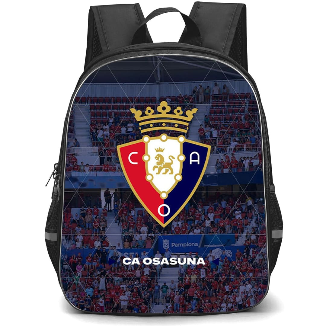 CA Osasuna Backpack School Bag StudentPack - CA Osasuna Logo On Stadium Background Football Club