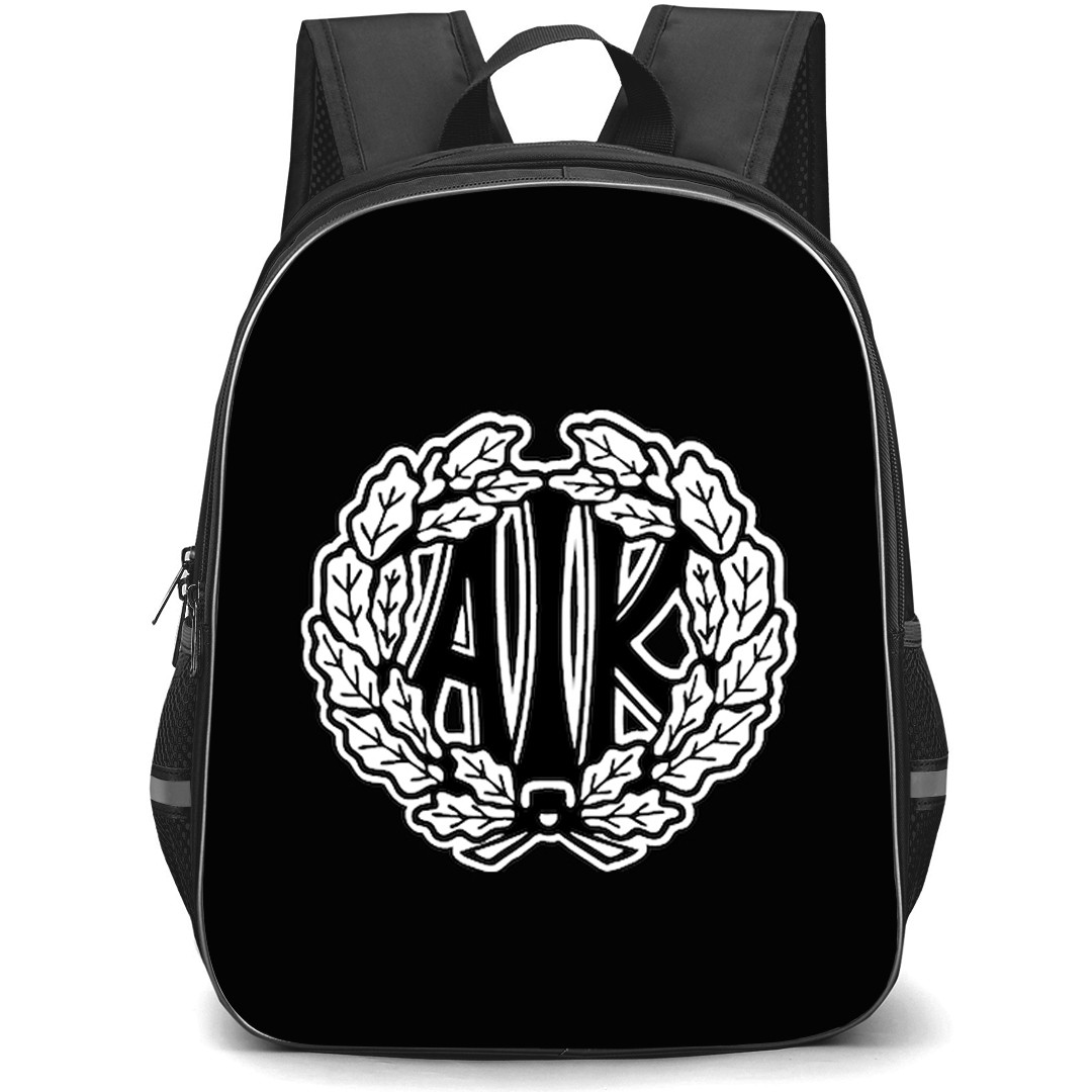 Oskarshamns AIK Backpack School Bag StudentPack - Oskarshamns AIK Logo On Black Background Football Club