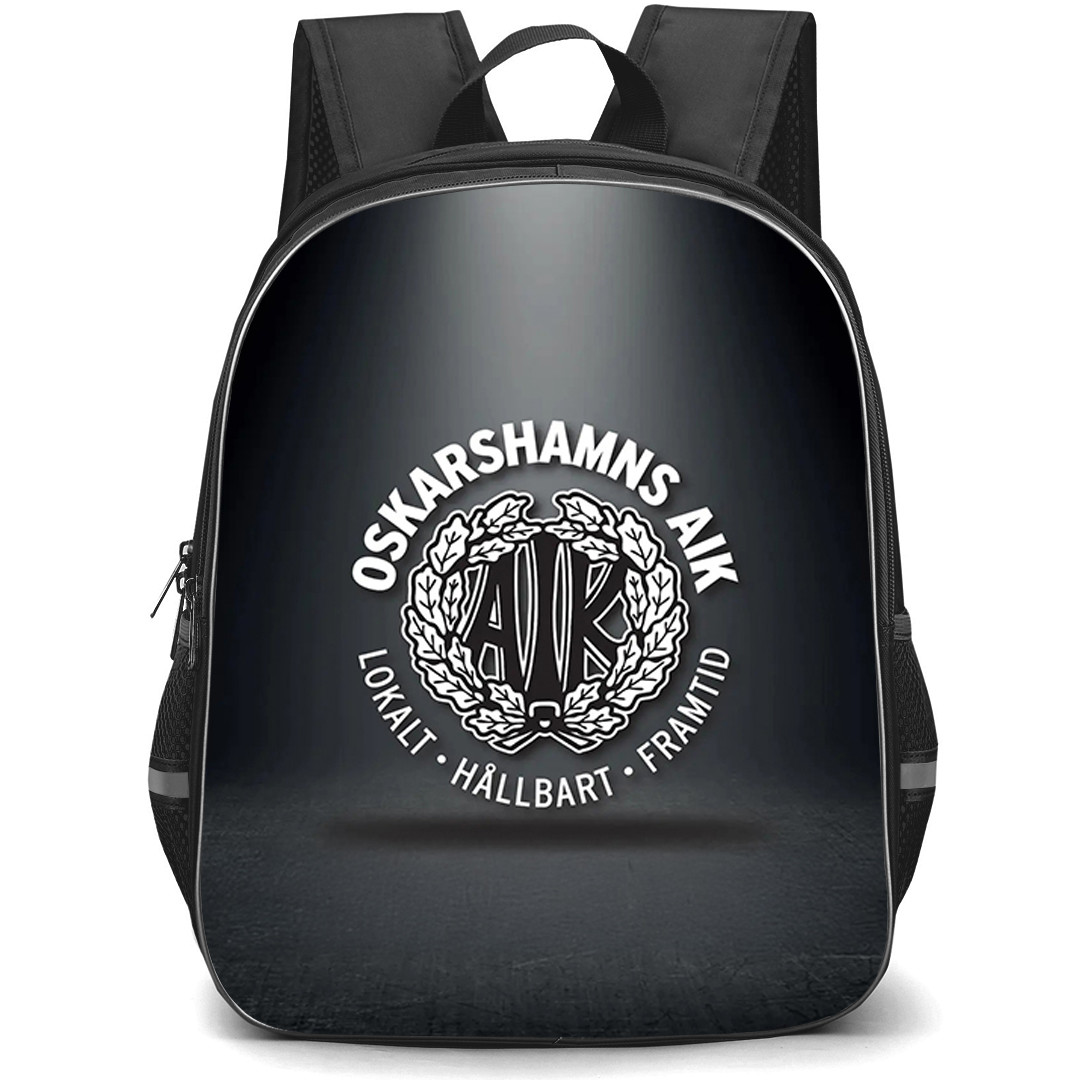 Oskarshamns AIK Backpack School Bag StudentPack - Oskarshamns AIK Logo On Dark Background Football Club