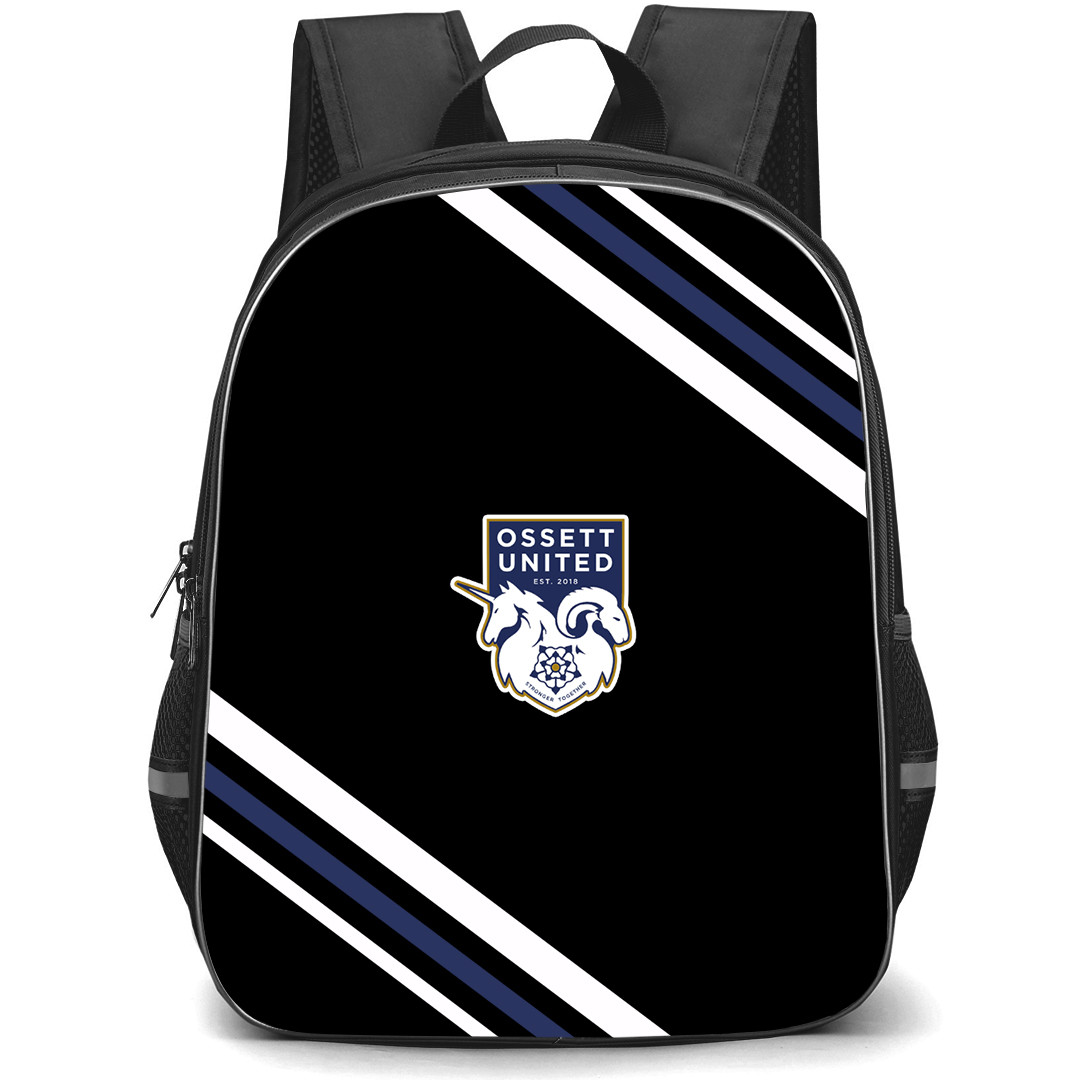Ossett United Football Club Backpack School Bag StudentPack - Ossett United Football Club Large Logo With Stripe