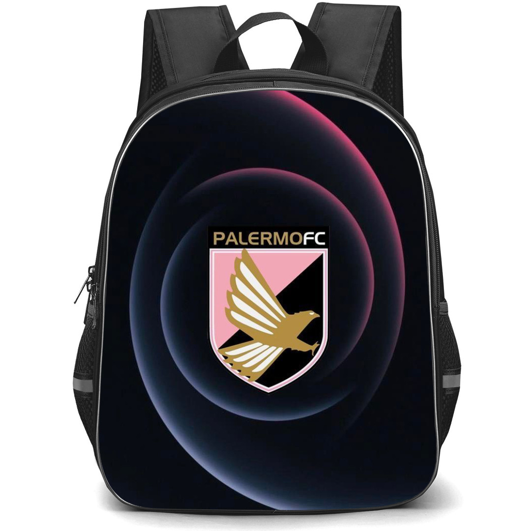 Palermo FC Backpack School Bag StudentPack - Logo In Pink And Black Abstract Background