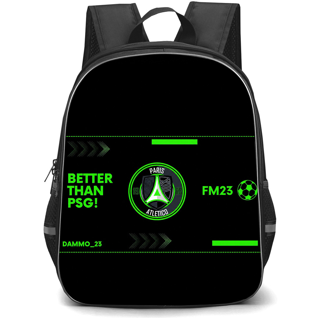 Paris FC Backpack School Bag StudentPack - Logo Green Black Poster Football Club