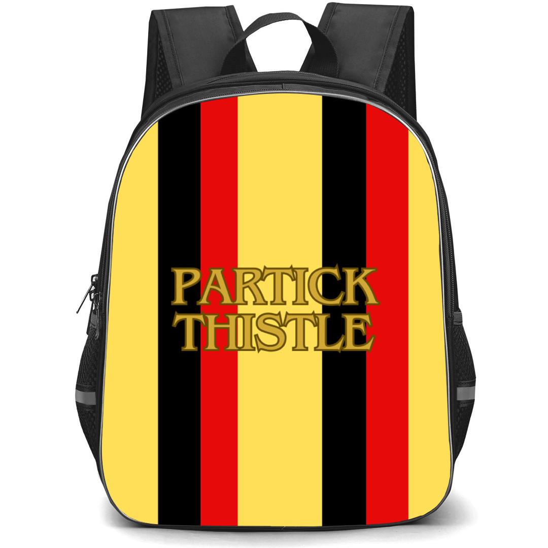 Partick Thistle Backpack School Bag StudentPack - Logo Wordmark In Yellow Red And Black Stripe Football Club